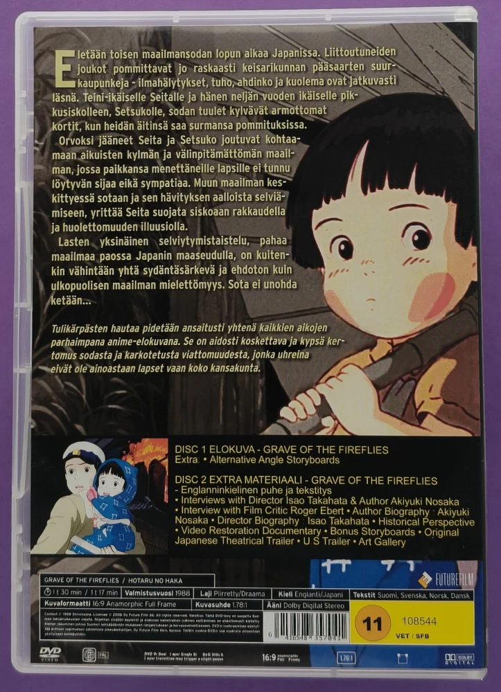 2 DVD) Isao Takahata: Tulikärpästen Hauta (1988)