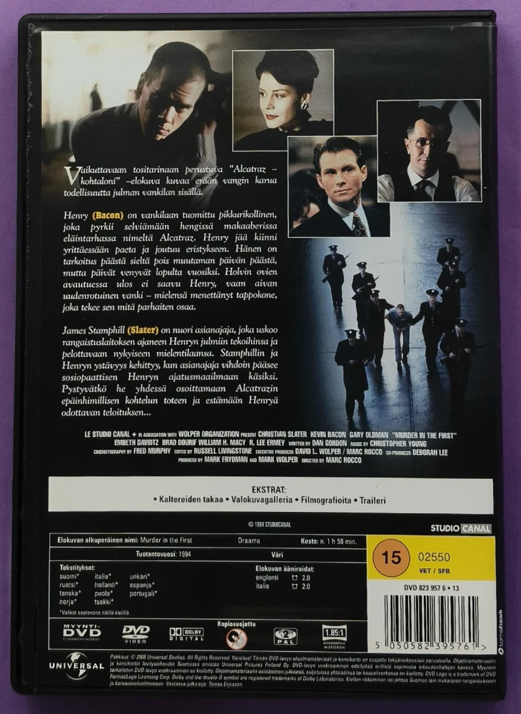 DVD) Kevin Bacon: Alcatraz - kohtaloni (1995) SUOMIKANNET