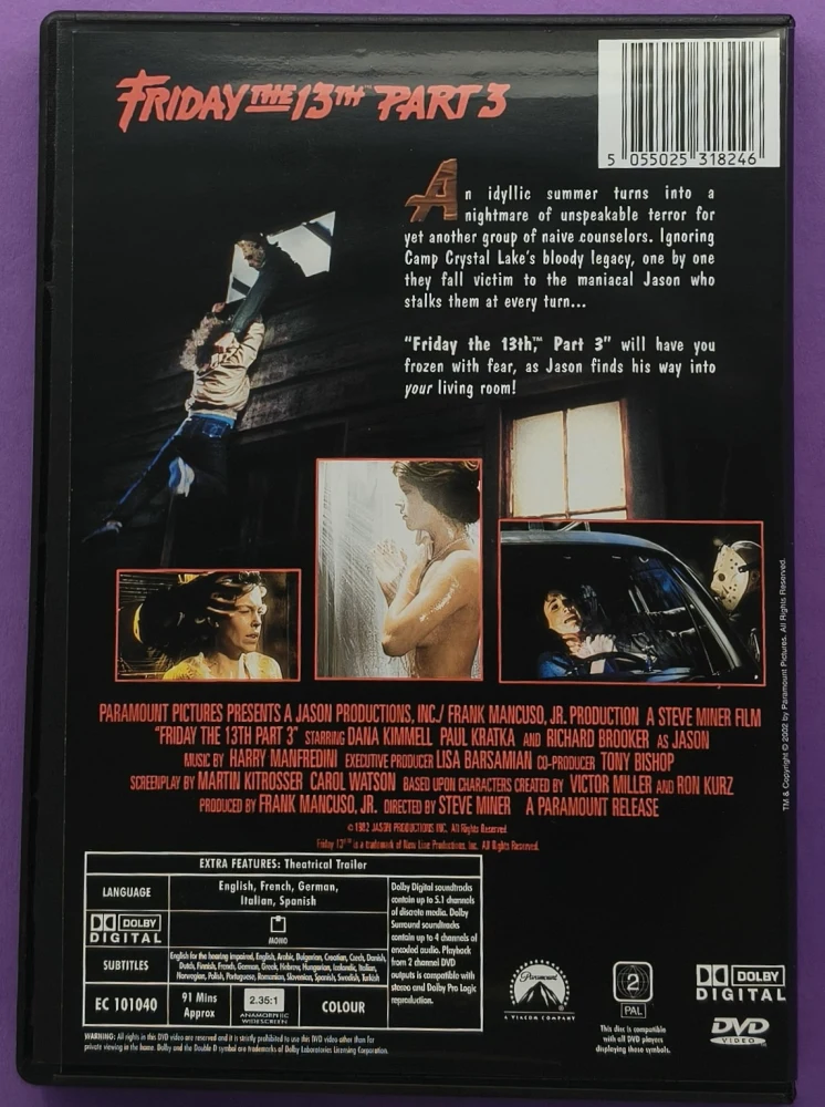 DVD) Friday The 13th Part 3 - Perjantai 13 - Osa 3 (1992)
