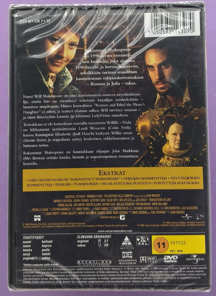 UUSI (DVD) Gwyneth Paltrow: Rakastunut Shakespeare (1998)
