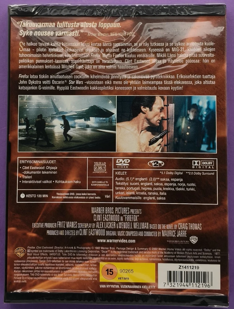 UUSI (DVD) Clint Eastwood: Firefox (1982) SUOMIKANNET