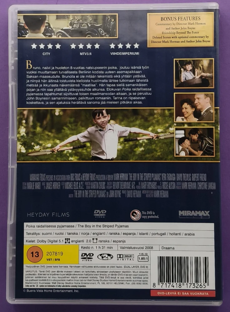 DVD) Poika Raidallisessa Pyjamassa (2008) SUOMIKANNET