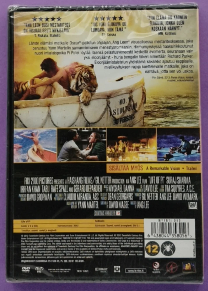 UUSI (DVD) Ang Lee: Piin elämä (2012)