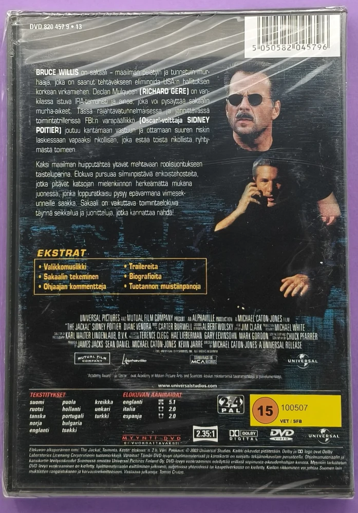 UUSI (DVD) Bruce Willis: Sakaali - The Jackal (1997) SUOMIKANNET