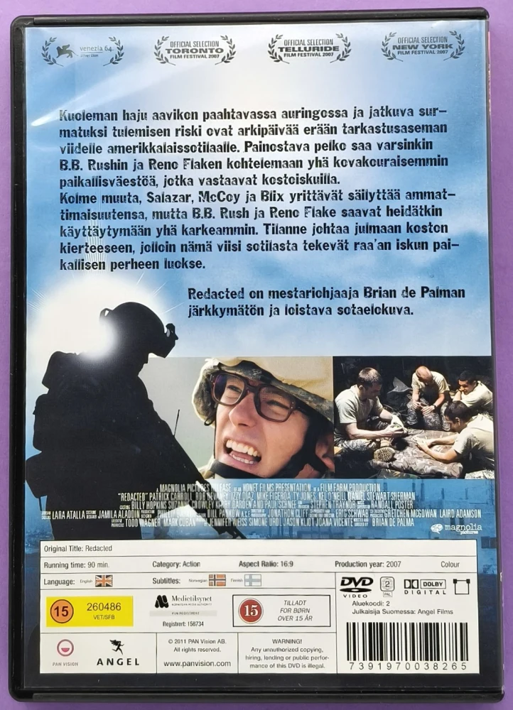 DVD) Brian De Palma: Redacted (2007) SUOMIKANNET