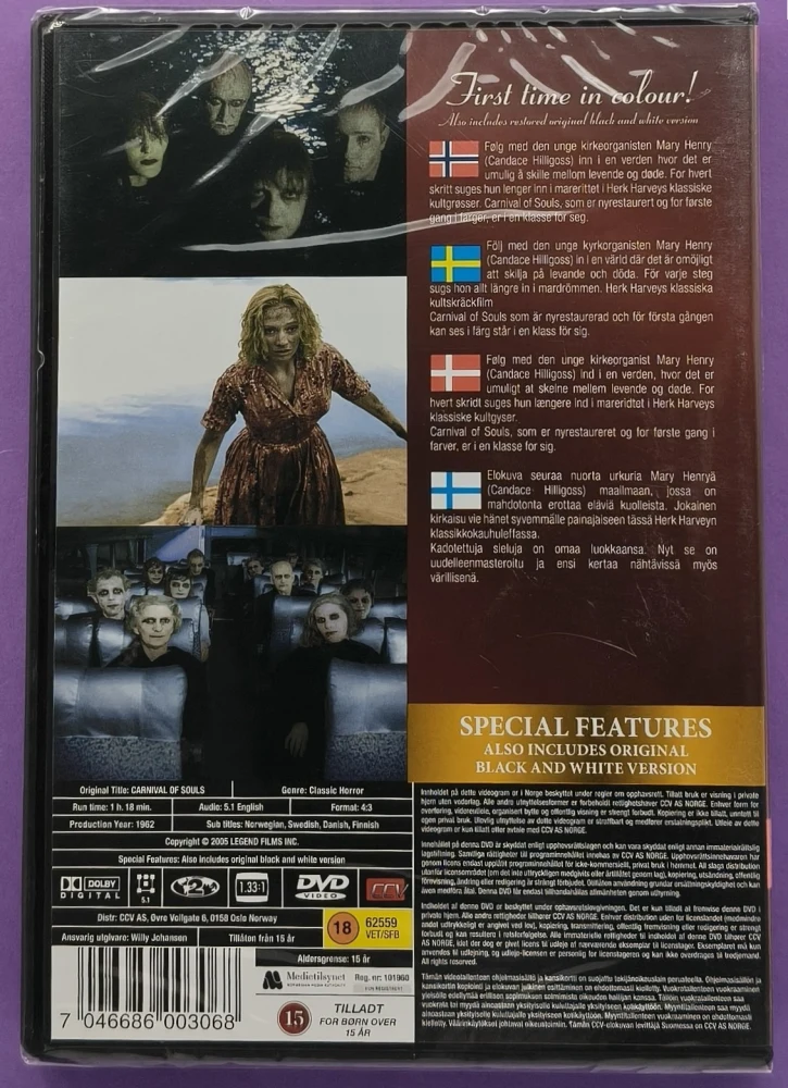 UUSI (DVD) Carnival of Souls - Helvetilliset (1962)