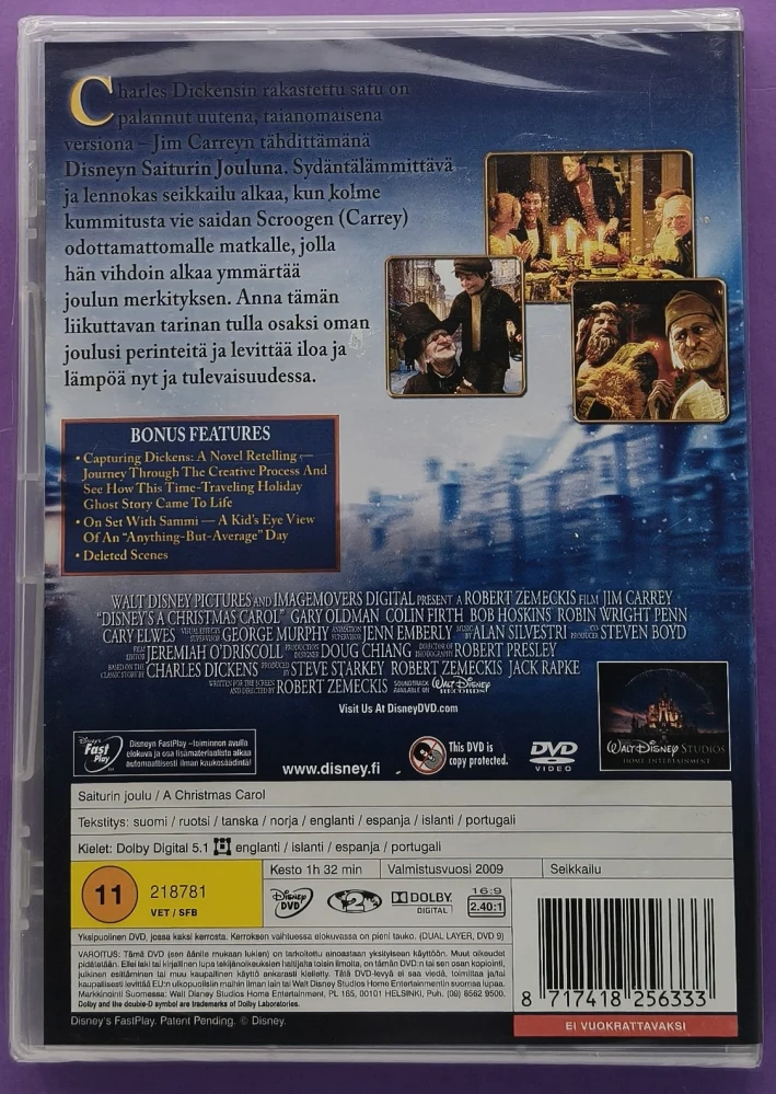 UUSI (DVD) Jim Carrey:  Saiturin joulu - A Christmas Carol (2009)