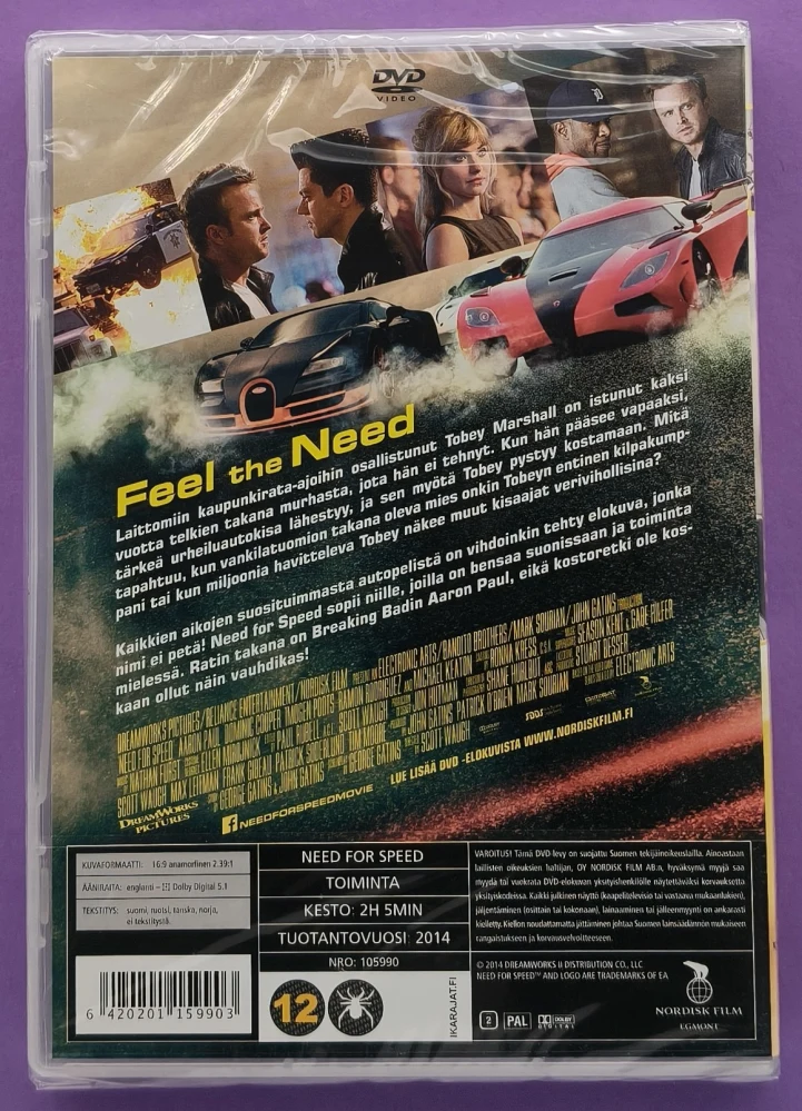 UUSI (DVD) Aaron Paul: Need for Speed 2014) SUOMIKANNET