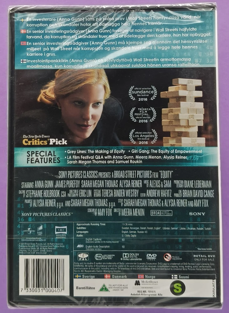 UUSI (DVD) Anna Gunn: Equity (2016)
