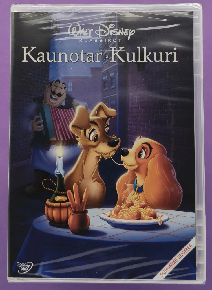 UUSI (DVD) Walt Disney Klassikko 15. Kaunotar ja Kulkuri (1955)