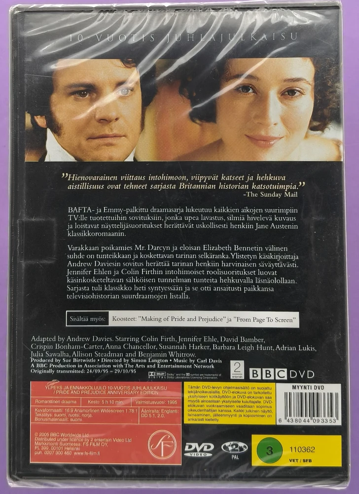 UUSI (2DVD) Ylpeys ja ennakkoluulo (1995) BBC - SUOMIKANNET