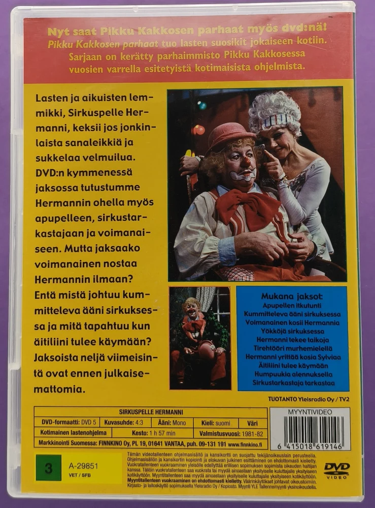 DVD) SIRKUSPELLE HERMANNI - PIKKU KAKKOSEN PARHAAT (1981-82)