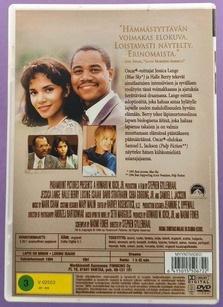 DVD) Halle Berry: Lapsi On Minun - Losing Isaiah (1994)