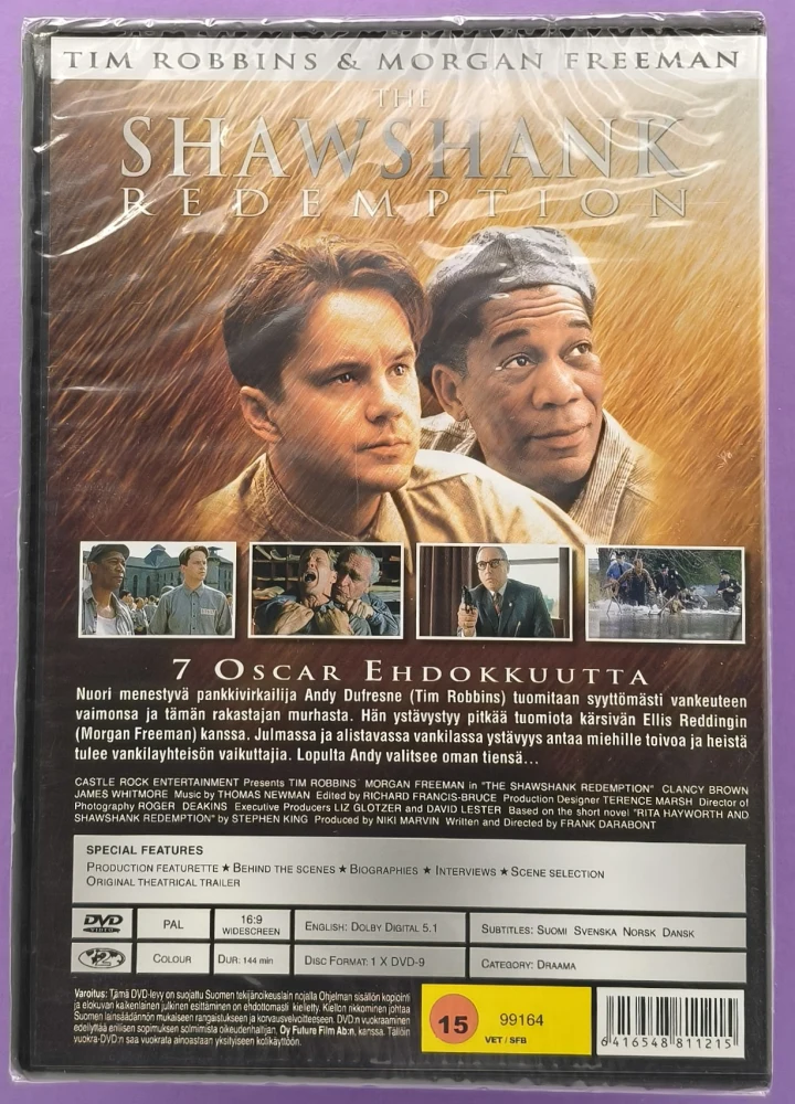 UUSI (DVD) Avain pakoon - Shawshank Redemption (1994)