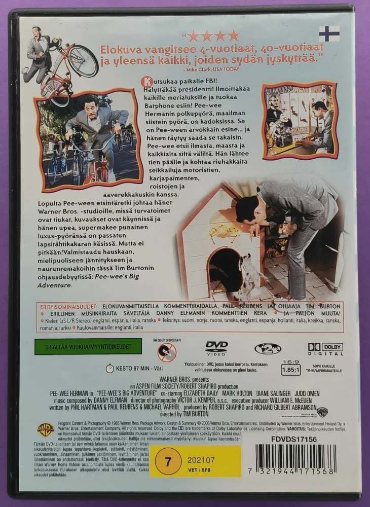 DVD) Tim Burton: Pee-wee's Big Adventure (1985) SUOMIKANNET