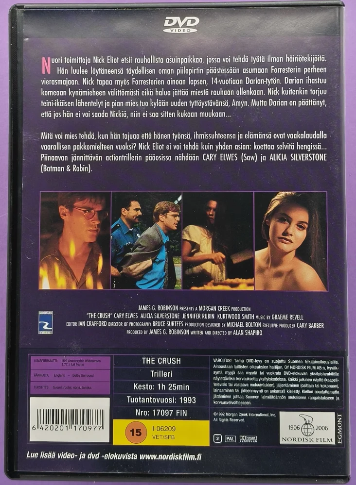 DVD) Alicia Silverstone: The Crush - Ihastus (1993) SUOMIKANNET