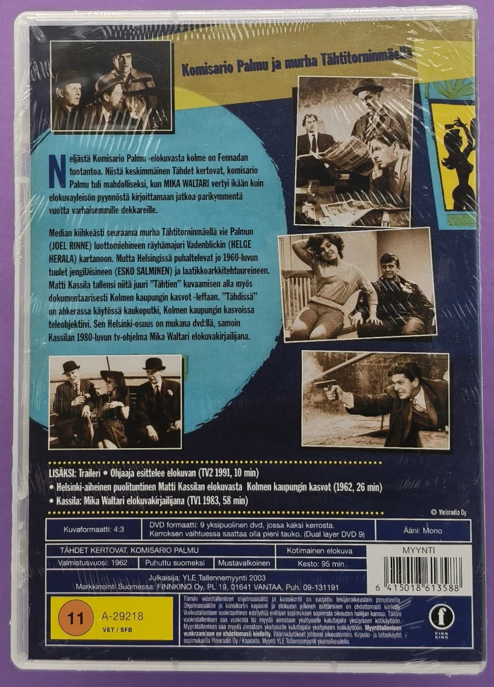 UUSI (DVD) Tähdet kertovat, komisario Palmu (1962)