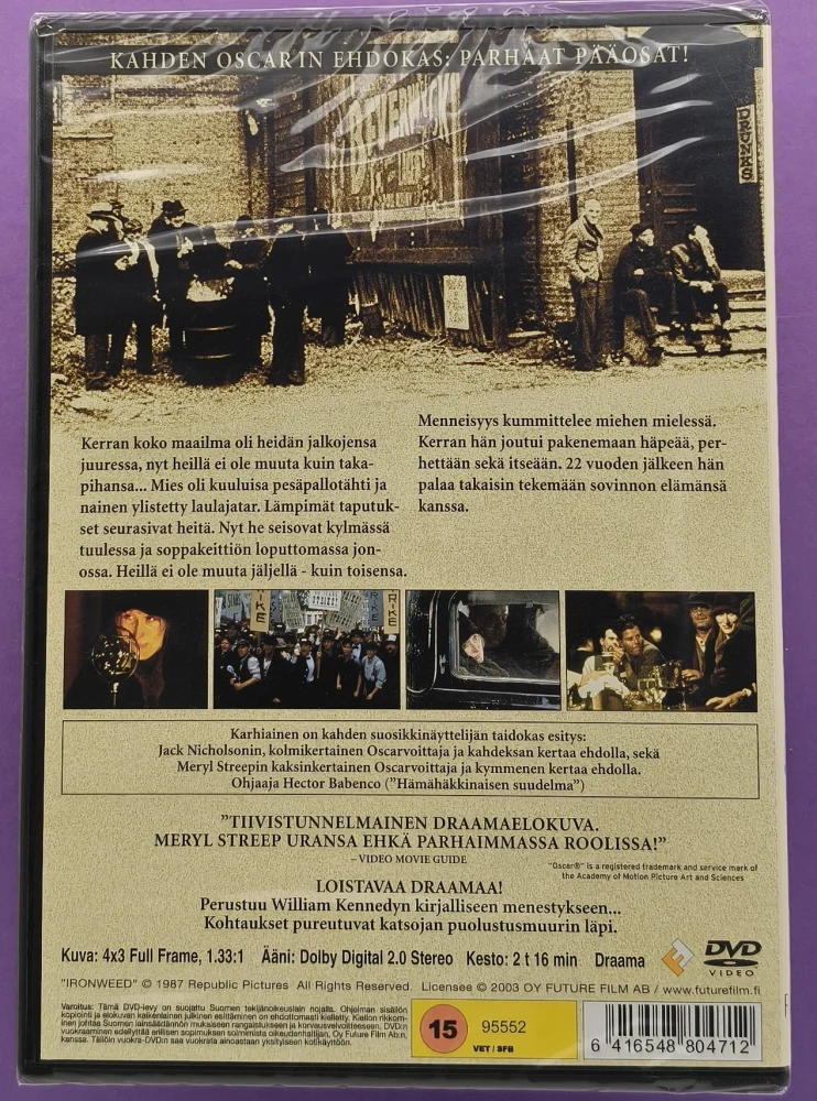 UUSI (DVD) Jack Nicholson: KARHIAINEN - IRONWEED (1997)