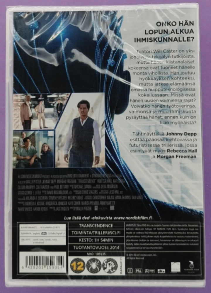 UUSI (DVD) Johnny Depp: Transcendence (2014)
