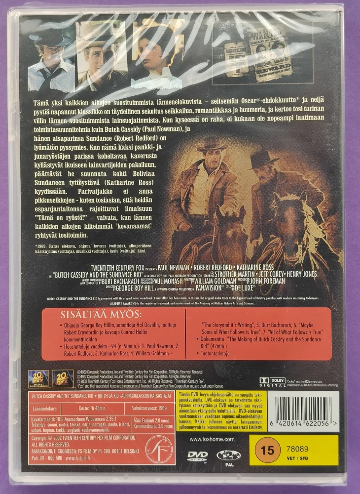 UUSI (DVD) Butch Ja Kid - Auringonlaskun Ratsastajat (1969)