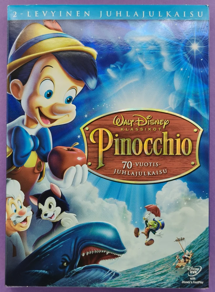 UUSI (2 DVD) Walt Disney Klassikko 2.  Pinocchio (1940)