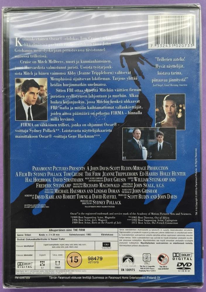 UUSI (DVD)  Tom Cruise: Firma  - The Firm (1993) SUOMIKANNET