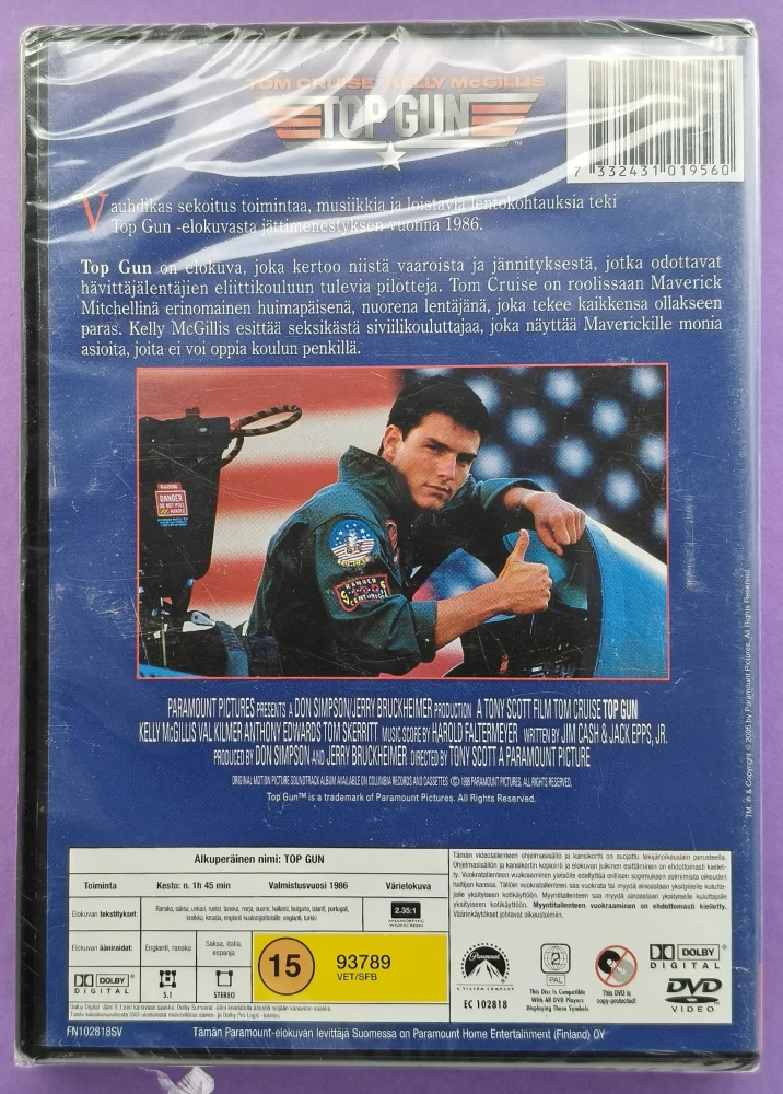 UUSI (DVD) Tom Cruise: Top Gun - Lentäjistä Parhaat (1986)