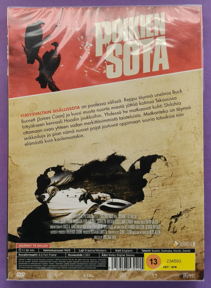 UUSI (DVD) Harrison Ford: Poikien Sota  - Journey to Shiloh (1968)