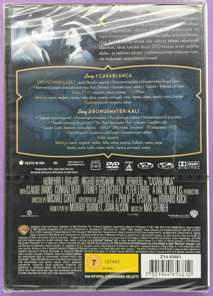 UUSI (2 DVD) Humphrey Bogart: Casablanca - Special Edition (1942)