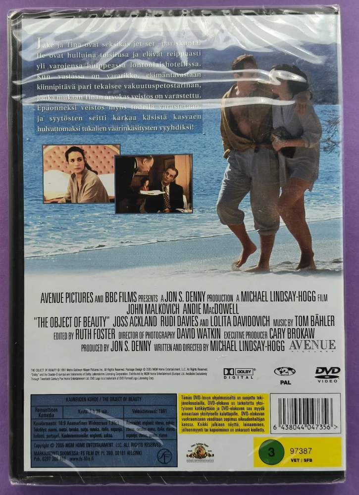UUSI (DVD) John Malkovich: Kauneuden Kohde (1991)