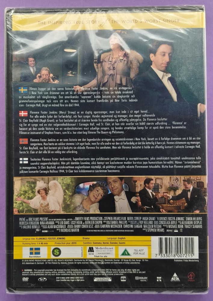 UUSI (DVD) Meryl Streep, Hugh Grant: Florence (2016)
