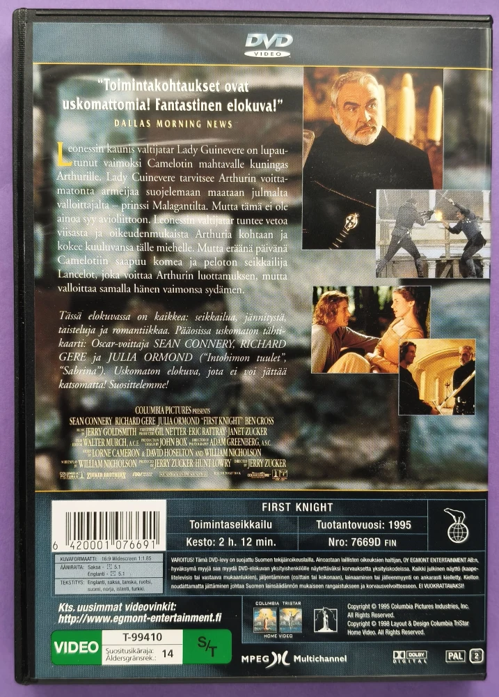 DVD) Lancelot - ensimmäinen ritari - First Knight (1995) EGMONT