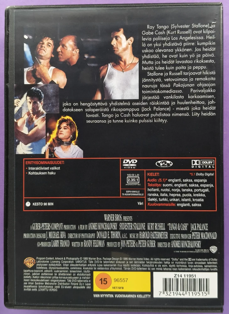 DVD) Sylvester Stallone, Kurt Russell: Tango & Cash (1989) SUOMIKANNET