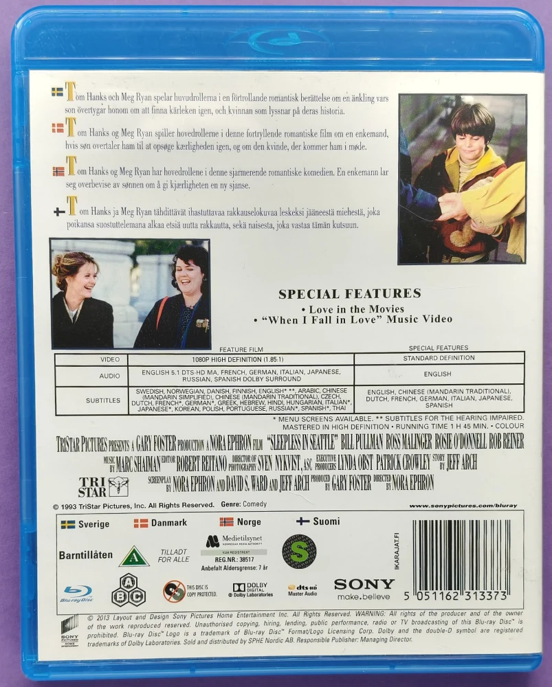 BLU-RAY) Tom Hanks: Sleepless in Seattle - Uneton Seattlessa (1993)