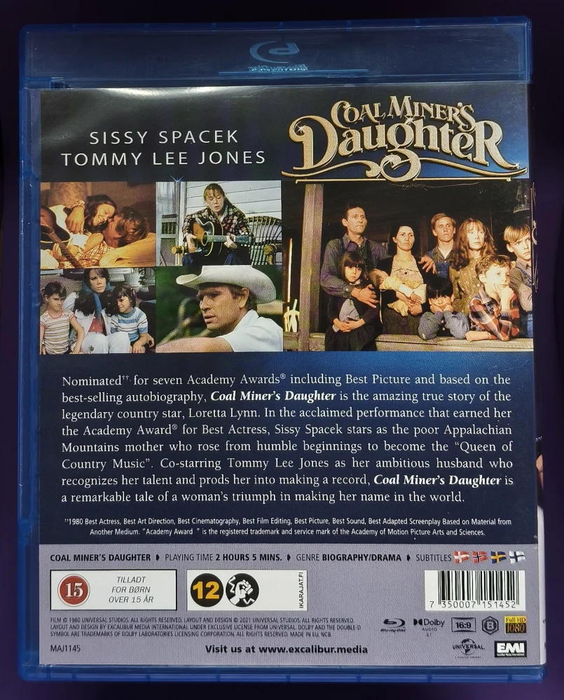 BLU-RAY) KAIVOSMIEHEN TYTÄR - Coal Miner's Daughter (1980)
