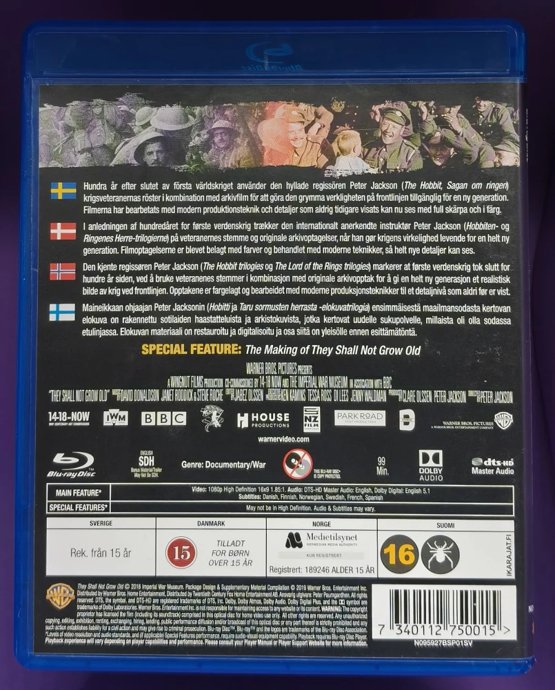 BLU-RAY) Peter Jackson: They Shall Not Grow Old (2018)