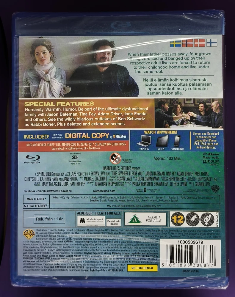 UUSI! BLU-RAY) Jason Bateman: This Is Where i Leave You (2014