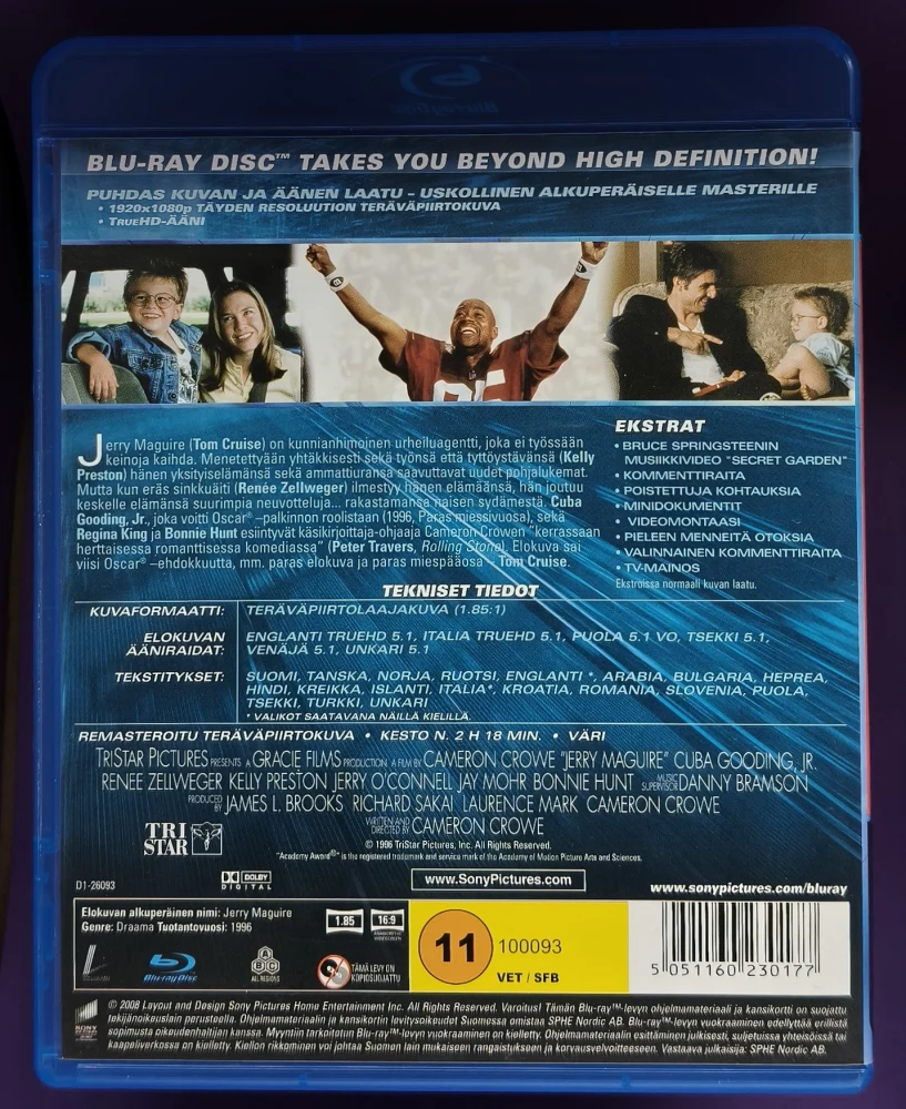 BLU-RAY) Jerry Maguire - Elämä On Peliä (1996) SUOMIKANNET