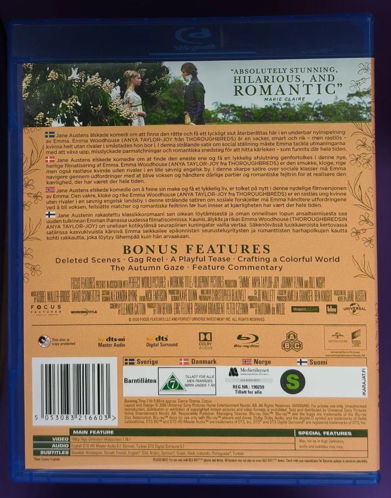 BLU-RAY) Emma. (2020) Anya Taylor-Joy