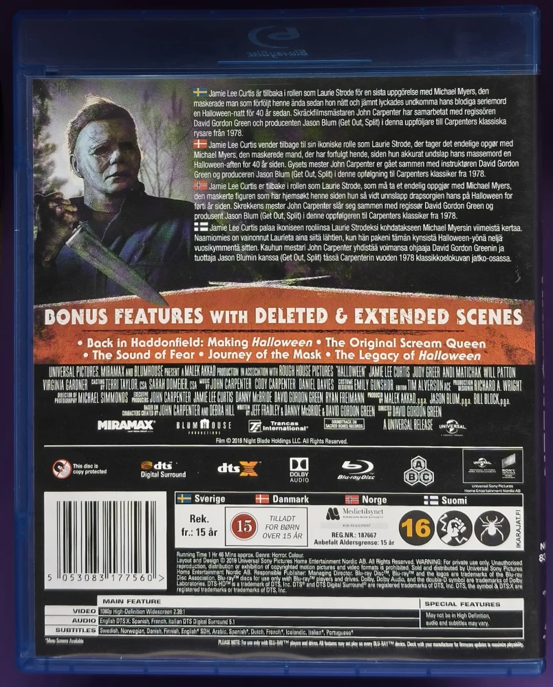 BLU-RAY) Halloween (2019) Jamie Lee Curtis