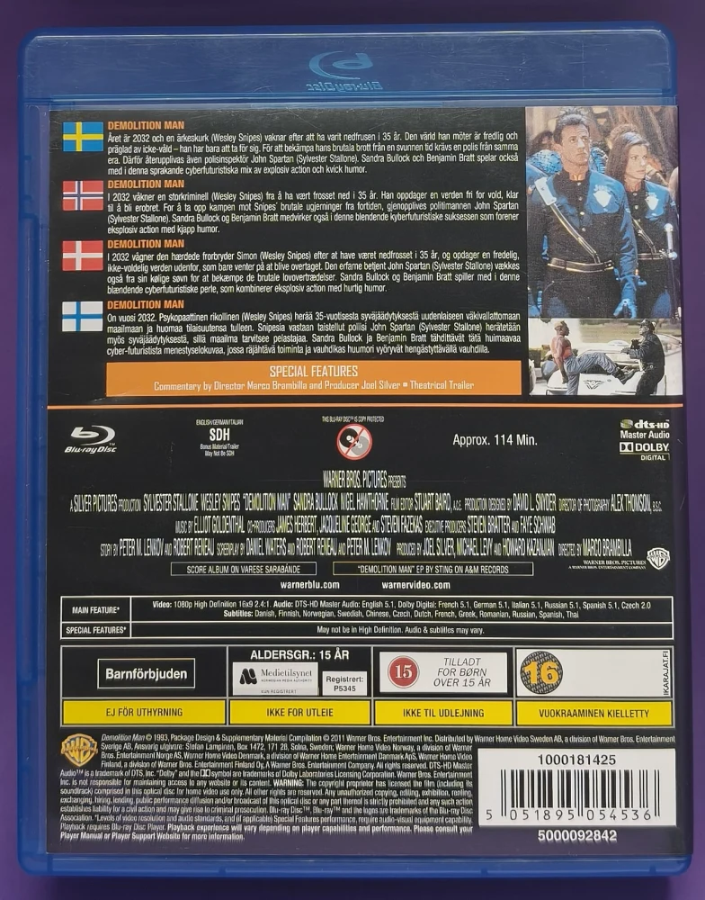 BLU-RAY) Sylvester Stallone: Demolition Man (1993) SUOMITEKSTIT