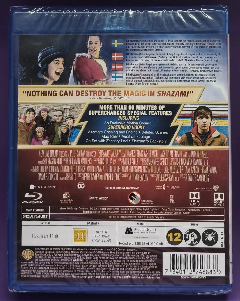 UUSI! BLU-RAY) Shazam! (2019)