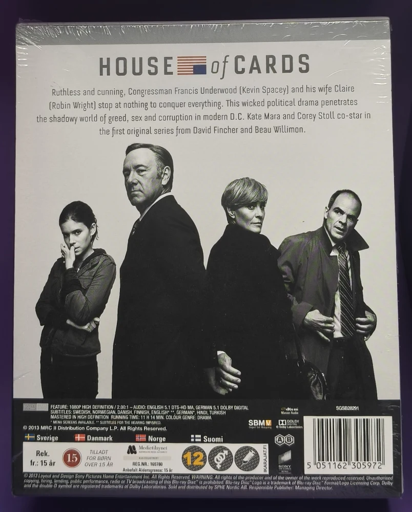 UUSI! 4 BLU-RAY) House of Cards: Kausi 1 (2013)