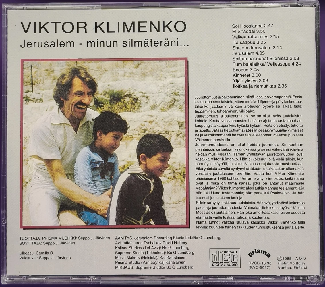 CD) Viktor Klimenko – Jerusalem... Minun Silmäteräni (2003)