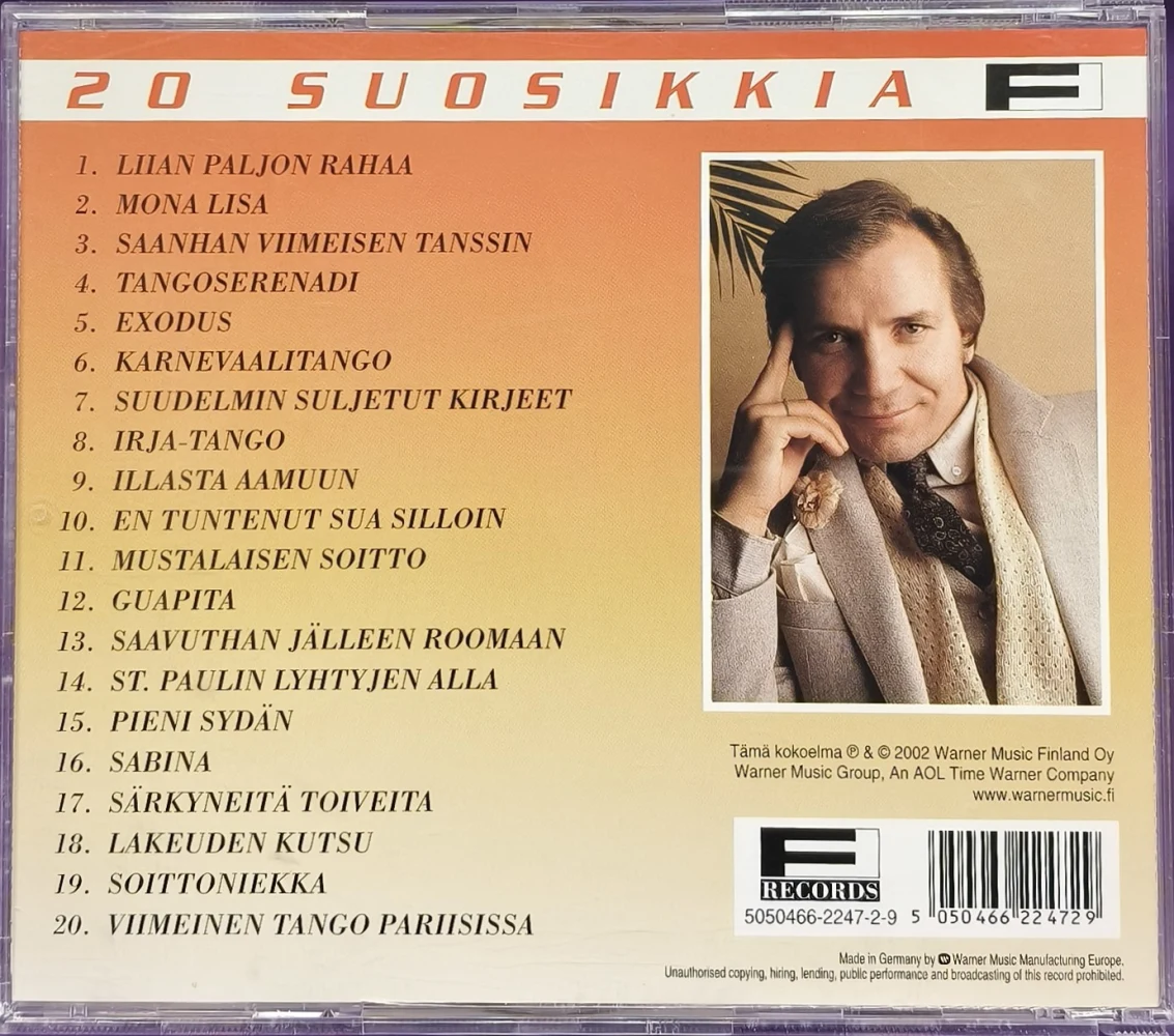 CD) 20 SUOSIKKIA - Eino Grön – Suudelmin Suljetut Kirjeet (2002)