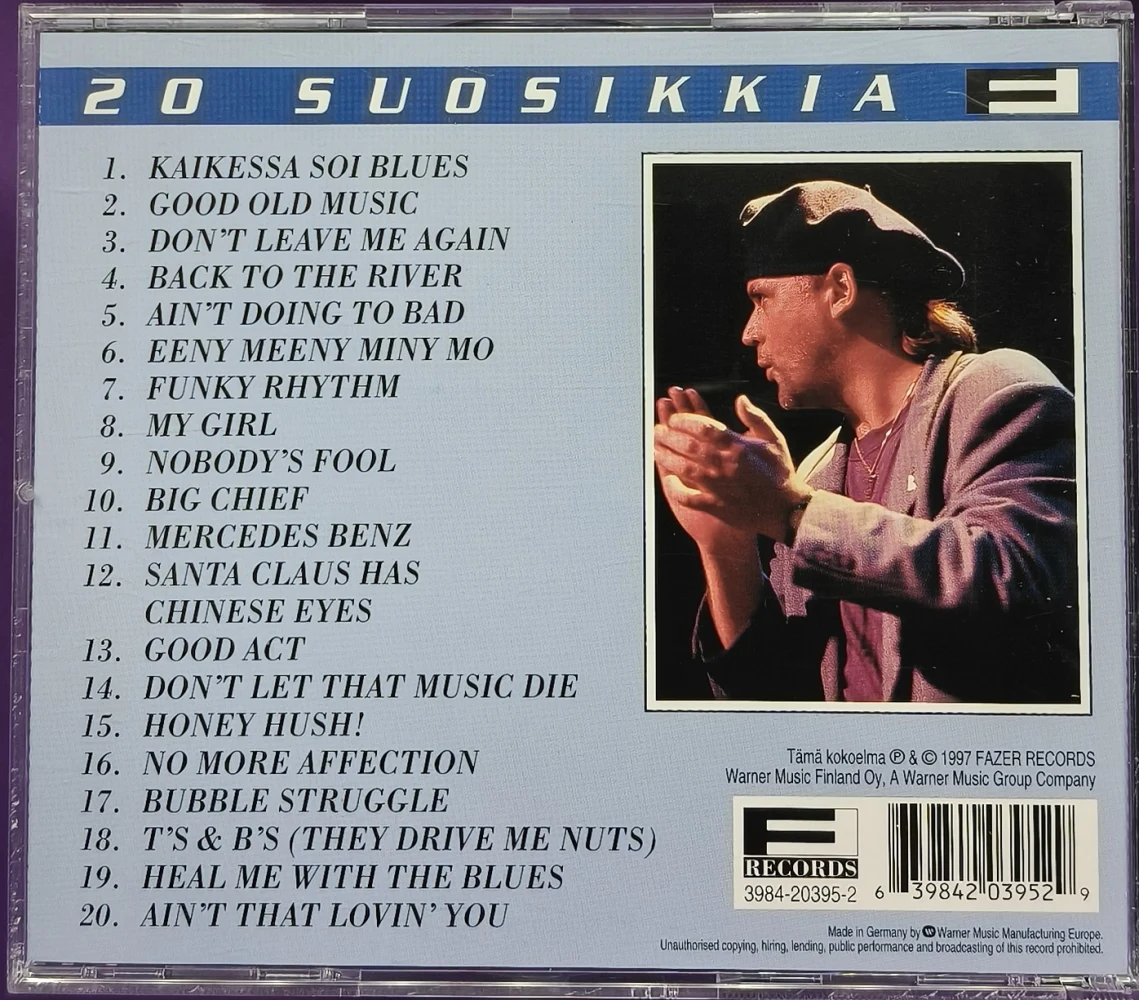 CD) 20 SUOSIKKIA - Pepe Ahlqvist - Kaikessa Soi Blues (1997)