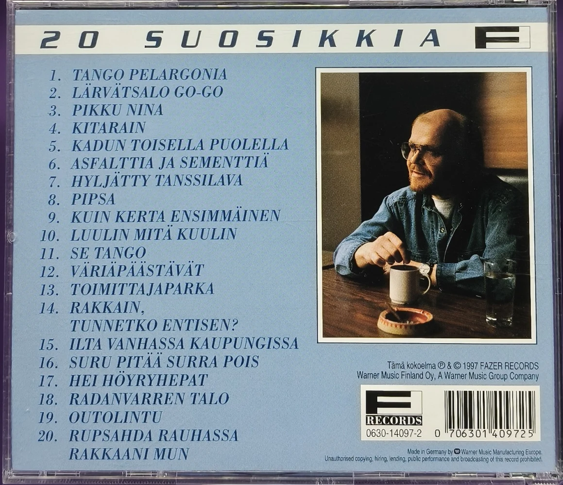 CD) 20 SUOSIKKIA - Kari Kuuva – Tango Pelargonia (1997)