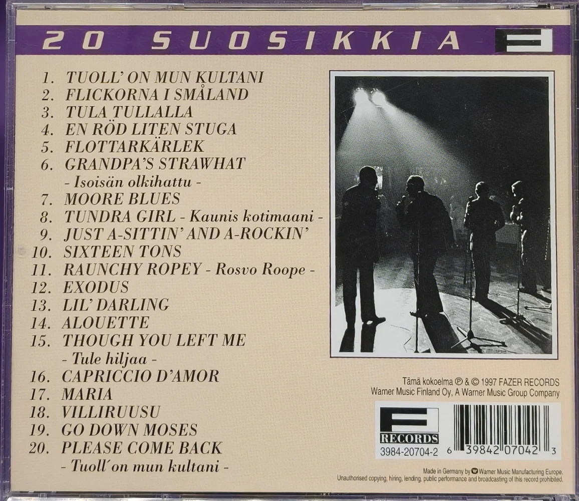 CD) 20 SUOSIKKIA - Delta Rhythm Boys  – Raunchy Ropey (1997)