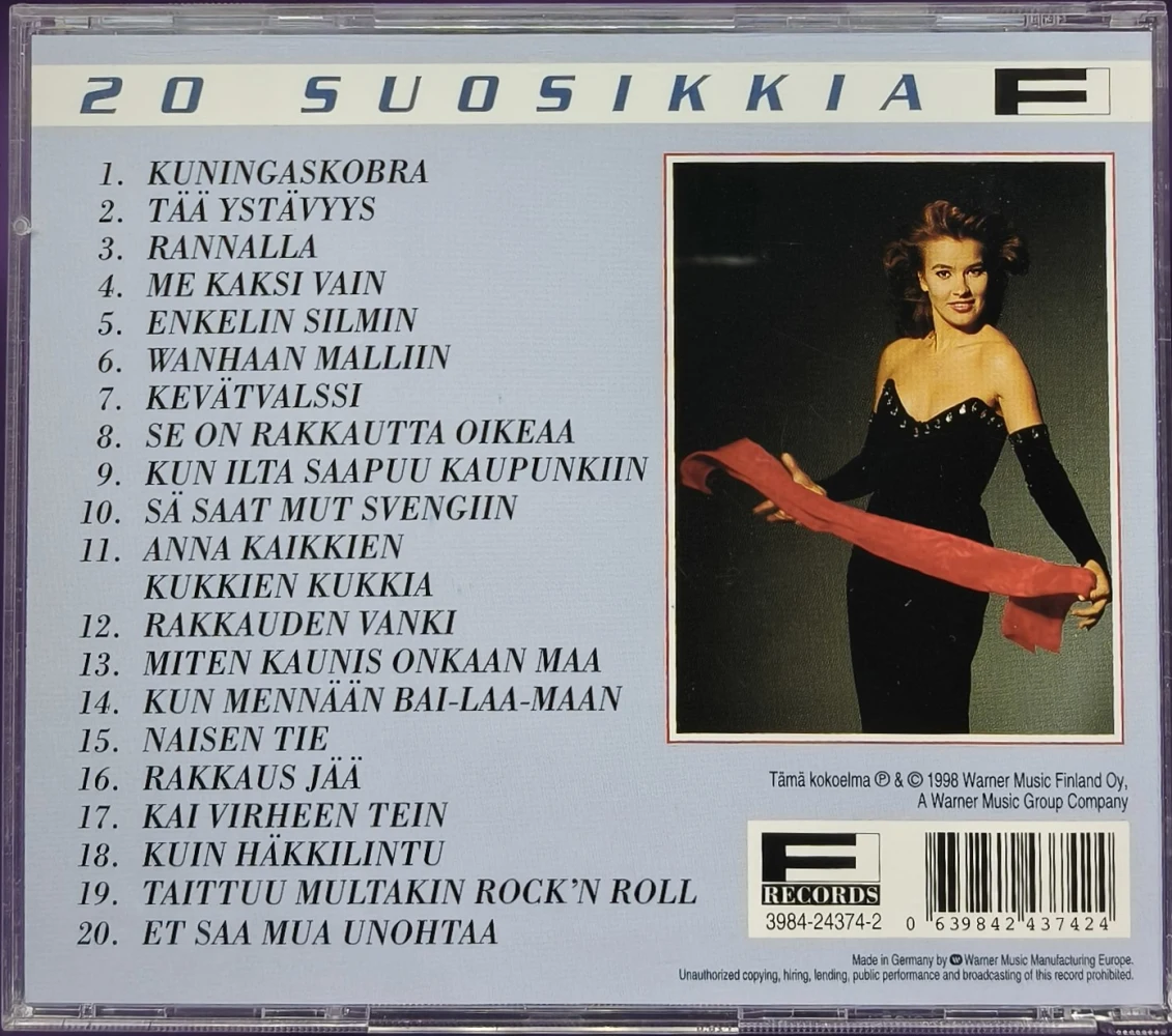 CD) 20 SUOSIKKIA -  Arja Koriseva – Kuningaskobra (1998)