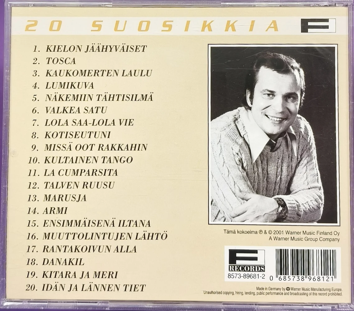 CD) 20 SUOSIKKIA - Reijo Taipale - Kielon Jäähyväiset (2001)